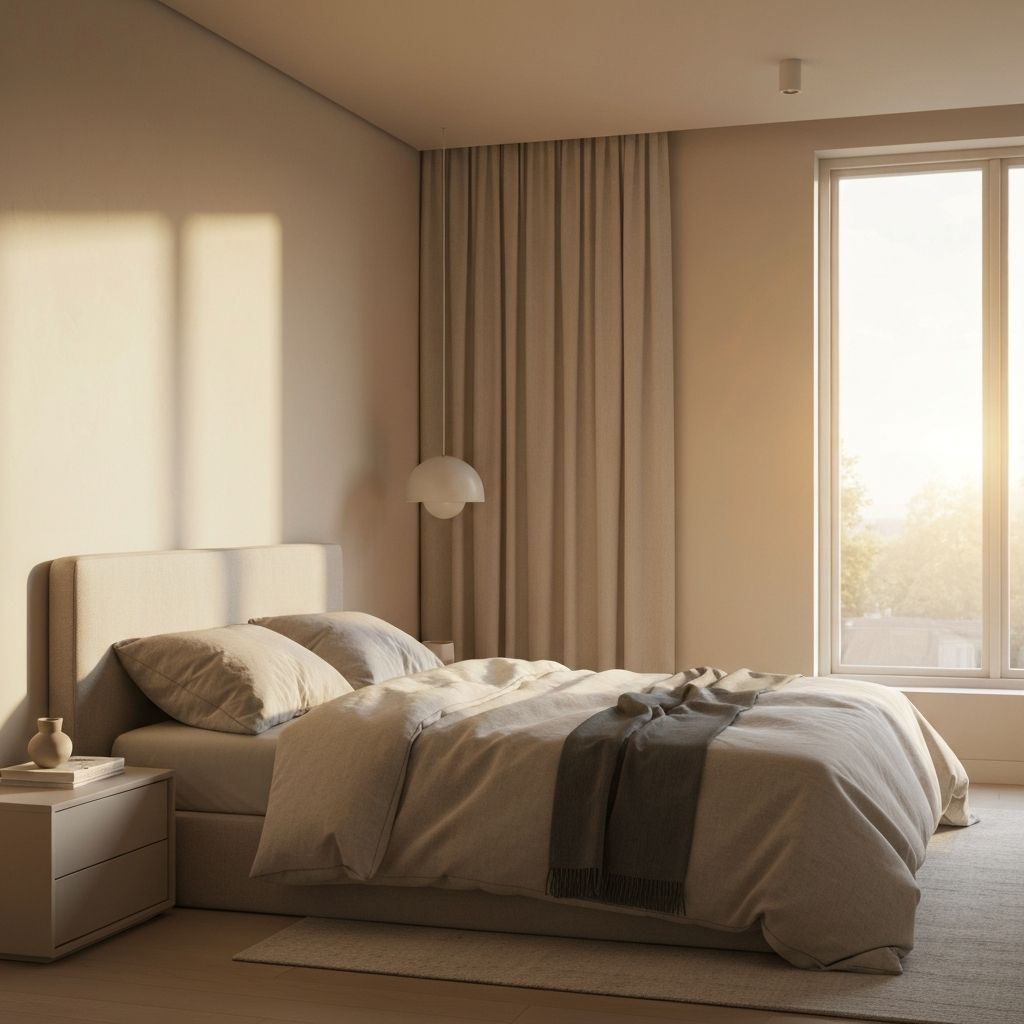 Мирна спаваћа соба са природним светлом који улази кроз прозор